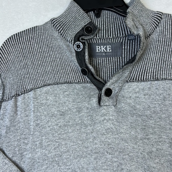 BKE Men’s Distressed Casual Sweater Gray Black Size XL - Picture 5 of 12